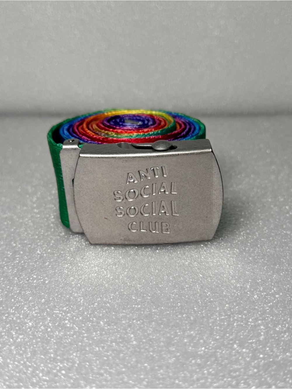 Anti Social Social Club ASSC “Get Weird” Belt Multicolor Rainbow Tie Dye
